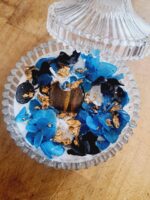 Bougie Protection Œil de Tigre, repousse le mauvais œil, parfumée, 3 mèches XL, hortensias colorés