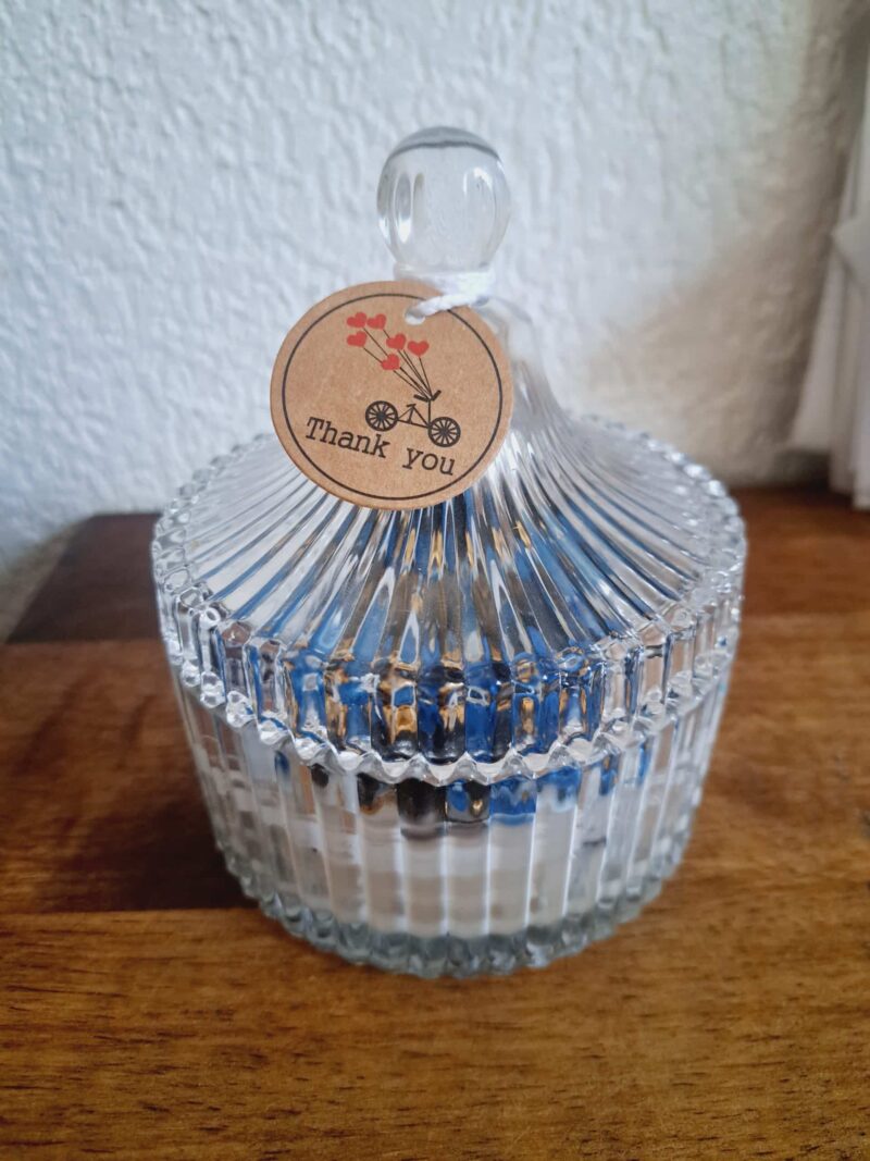 Bougie Protection Œil de Tigre, repousse le mauvais œil, parfumée, 3 mèches XL, hortensias colorés – Image 4