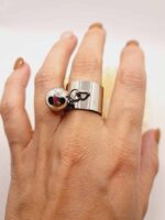Bague "Anaïs" - Originalité en Acier avec Boule Argentée – Image 7