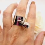 Bague "Anaïs" - Originalité en Acier avec Boule Argentée