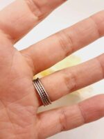 Ensemble "Amel" : 4 Bagues Séparables en Acier Inoxydable Argenté – Image 3