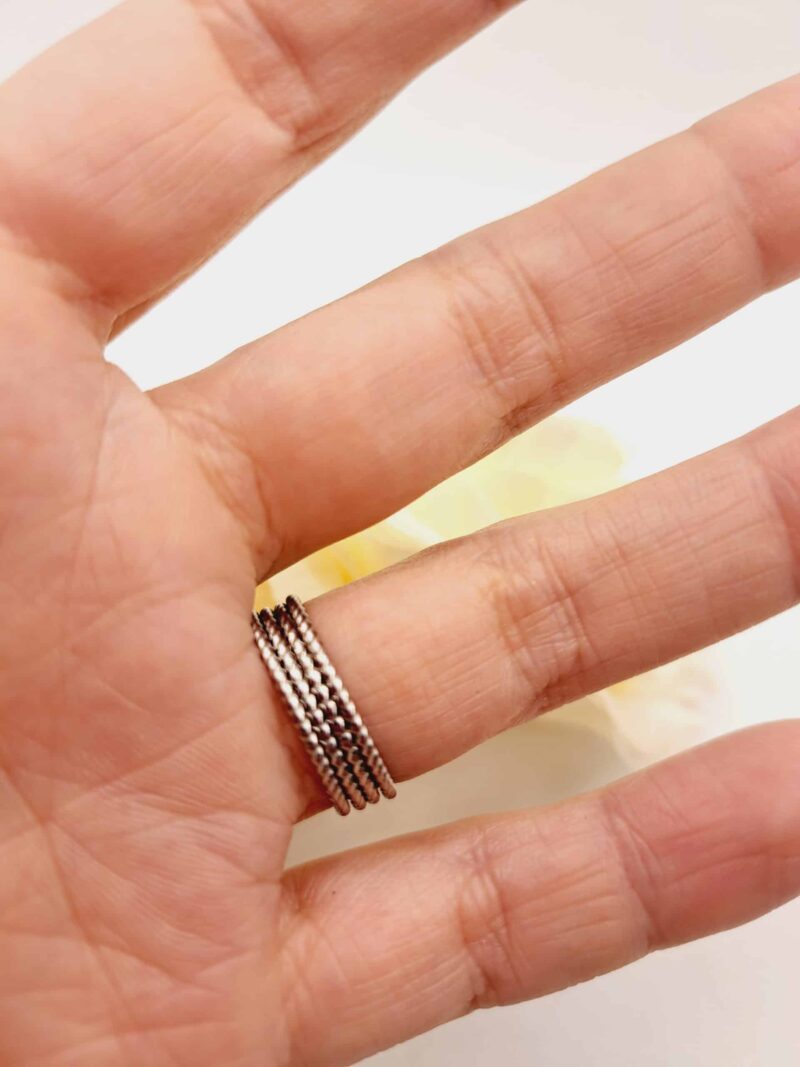 Ensemble "Amel" : 4 Bagues Séparables en Acier Inoxydable Argenté – Image 3