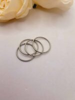 Ensemble "Amel" : 4 Bagues Séparables en Acier Inoxydable Argenté – Image 4