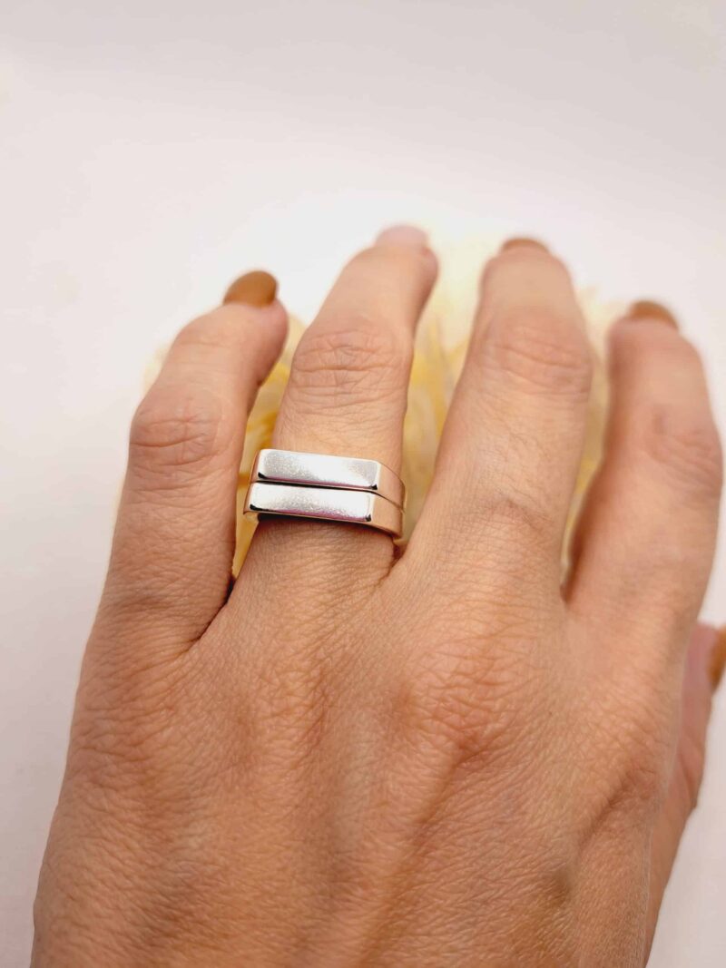 Lot de Deux Bagues "Carole" en Argent Plaqué 925 - Taille Réglable et Dissociables – Image 5