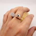 Bague "Fanny" Punk en Argent 925 avec Zirconium Blanc