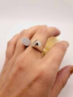 Bague "Fanny" Punk en Argent 925 avec Zirconium Blanc