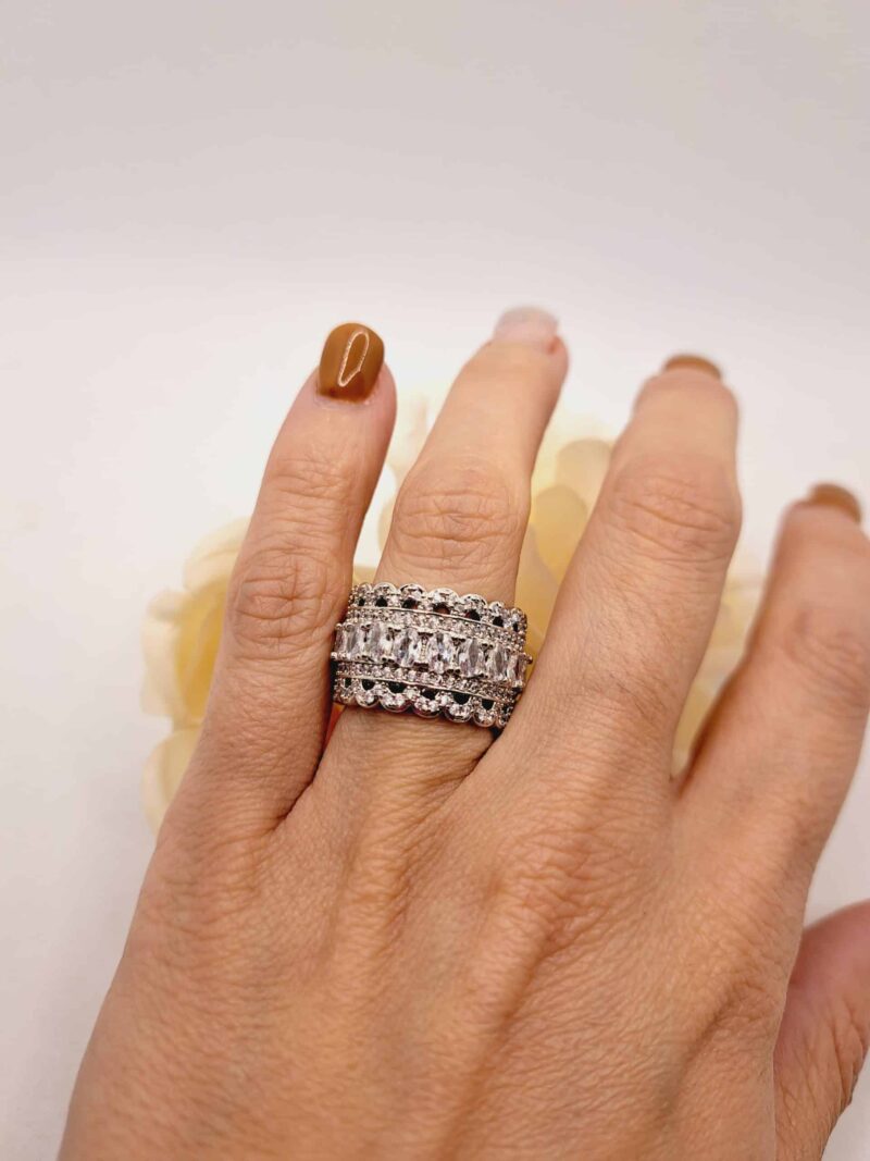 Bague "Sisi" en Plaqué Argent 925 avec Zirconium Blanc – Image 11