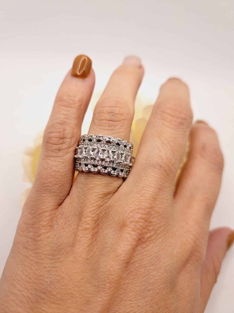 Bague "Sisi" en Plaqué Argent 925 avec Zirconium Blanc – Image 3