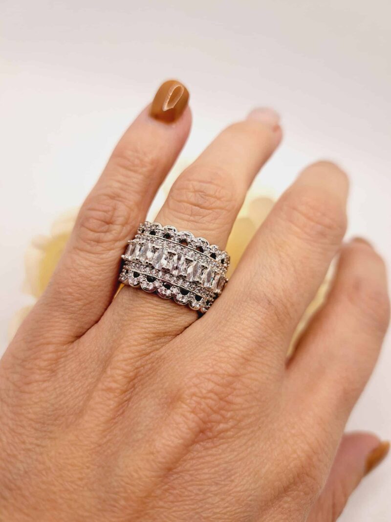 Bague "Sisi" en Plaqué Argent 925 avec Zirconium Blanc – Image 4