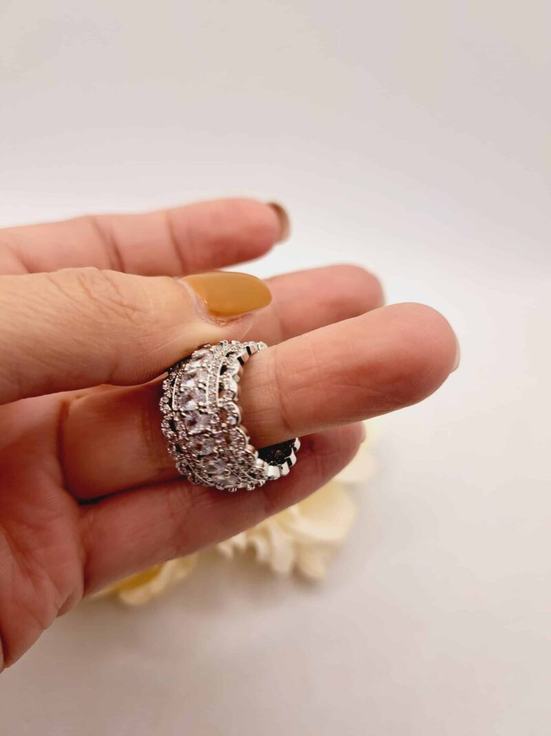 Bague "Sisi" en Plaqué Argent 925 avec Zirconium Blanc – Image 2