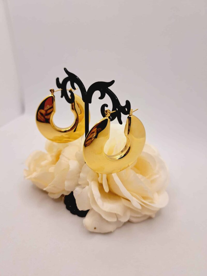 Créoles "Izis" en Acier Inoxydable Doré - Diamètre 4cm – Image 7