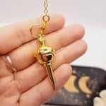 Pendule Radiesthésie original avec chaîne en acier inoxydable doré