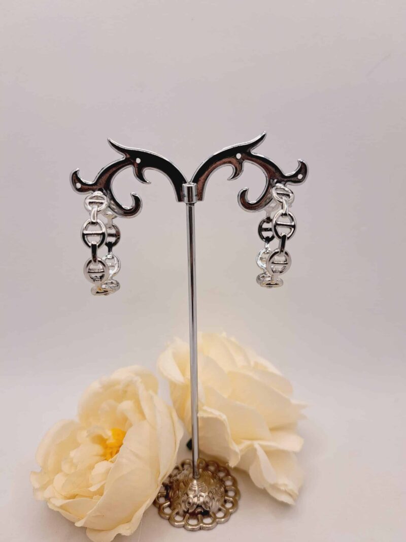 Créole "Rosie" en Plaqué Argent 925 - 4cm de diamètre – Image 3