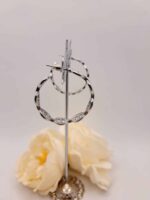 Créole "Rosie" en Plaqué Argent 925 - 4cm de diamètre – Image 4