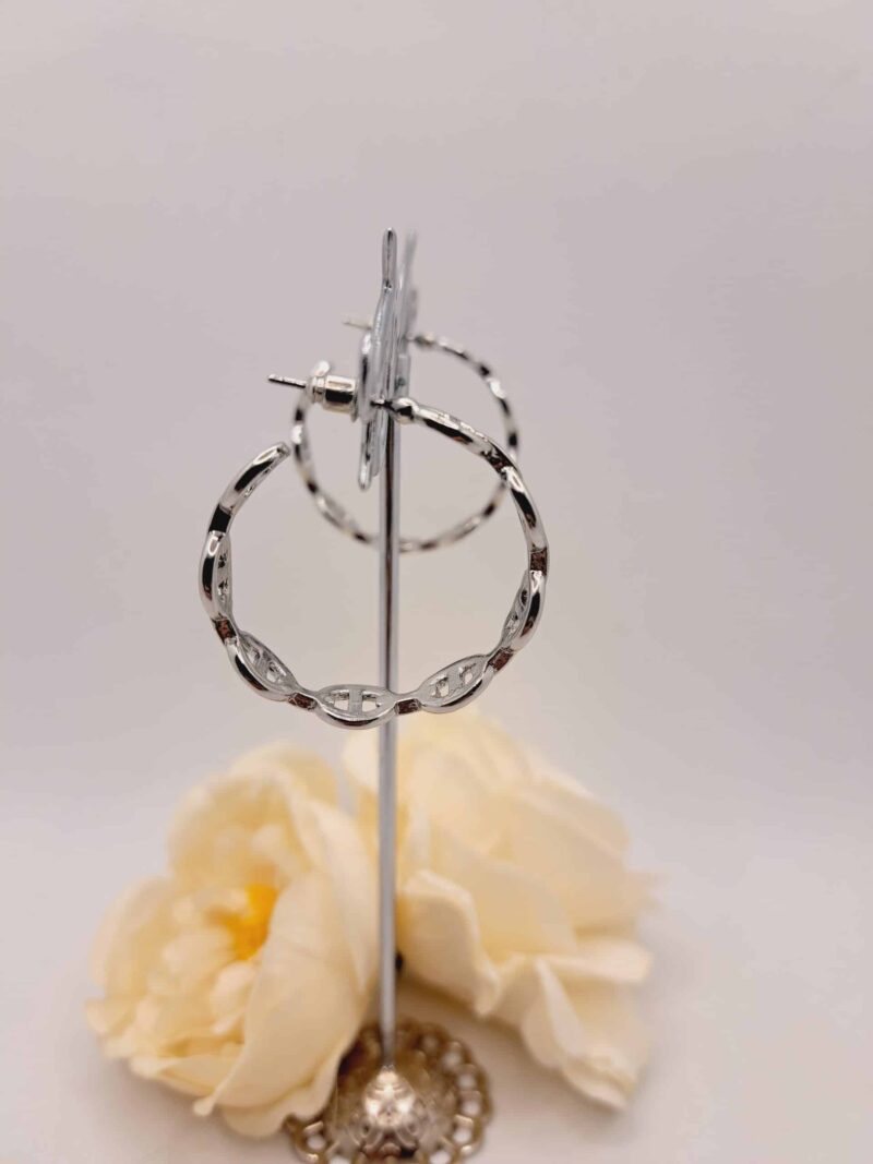 Créole "Rosie" en Plaqué Argent 925 - 4cm de diamètre – Image 4