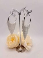 Créole vitali : Éclat argenté, 3cm de diamètre, 7cm de hauteur, une allure unique – Image 4