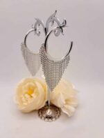 Créole vitali : Éclat argenté, 3cm de diamètre, 7cm de hauteur, une allure unique – Image 5