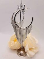 Créole vitali : Éclat argenté, 3cm de diamètre, 7cm de hauteur, une allure unique – Image 6