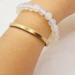 Bracelet Pierre de Lune Naturelle 19 cm - Taille sur mesure disponible