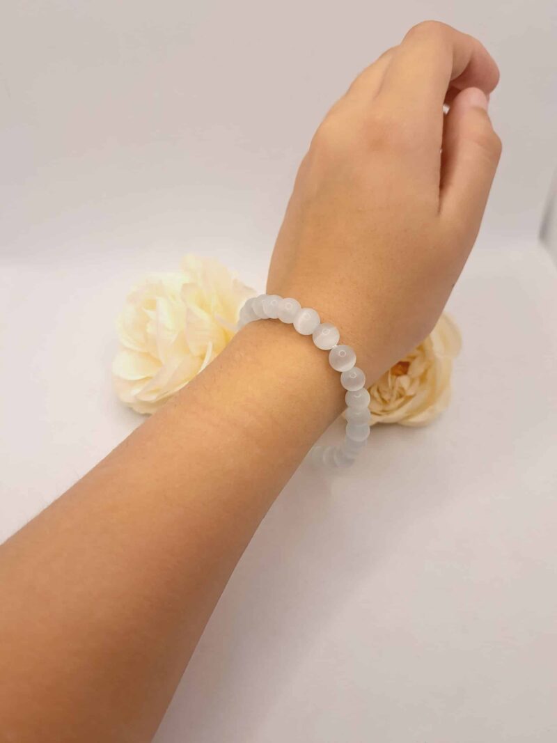 Bracelet Quartz blanc naturel - Longueur 19cm - Sur mesure disponible – Image 2