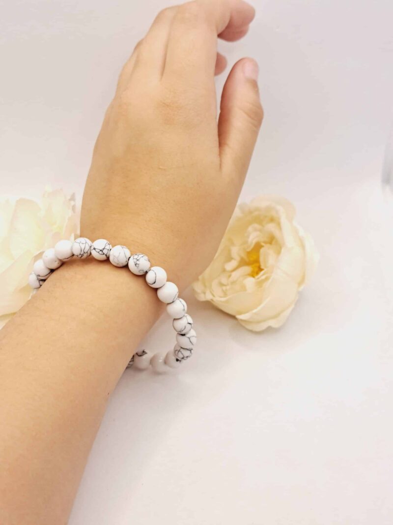Bracelet Howlite Pierre du Discernement - Apaisant et Stabilisant - 19 cm – Image 3