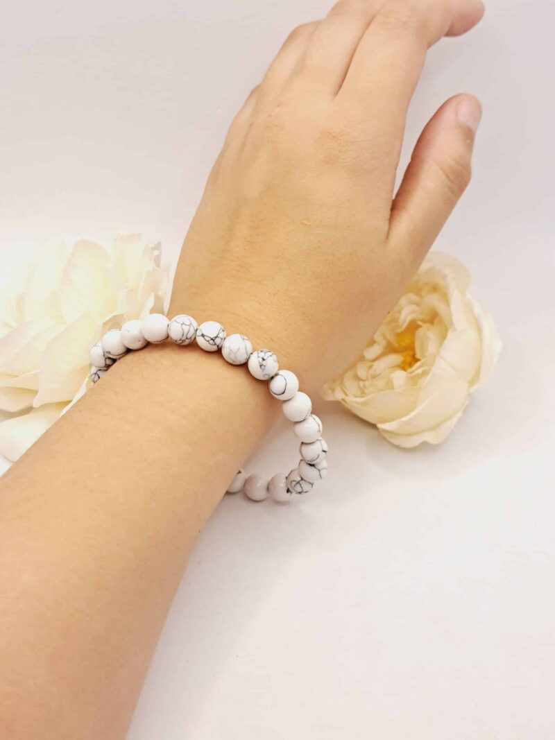 Bracelet Howlite Pierre du Discernement - Apaisant et Stabilisant - 19 cm – Image 4