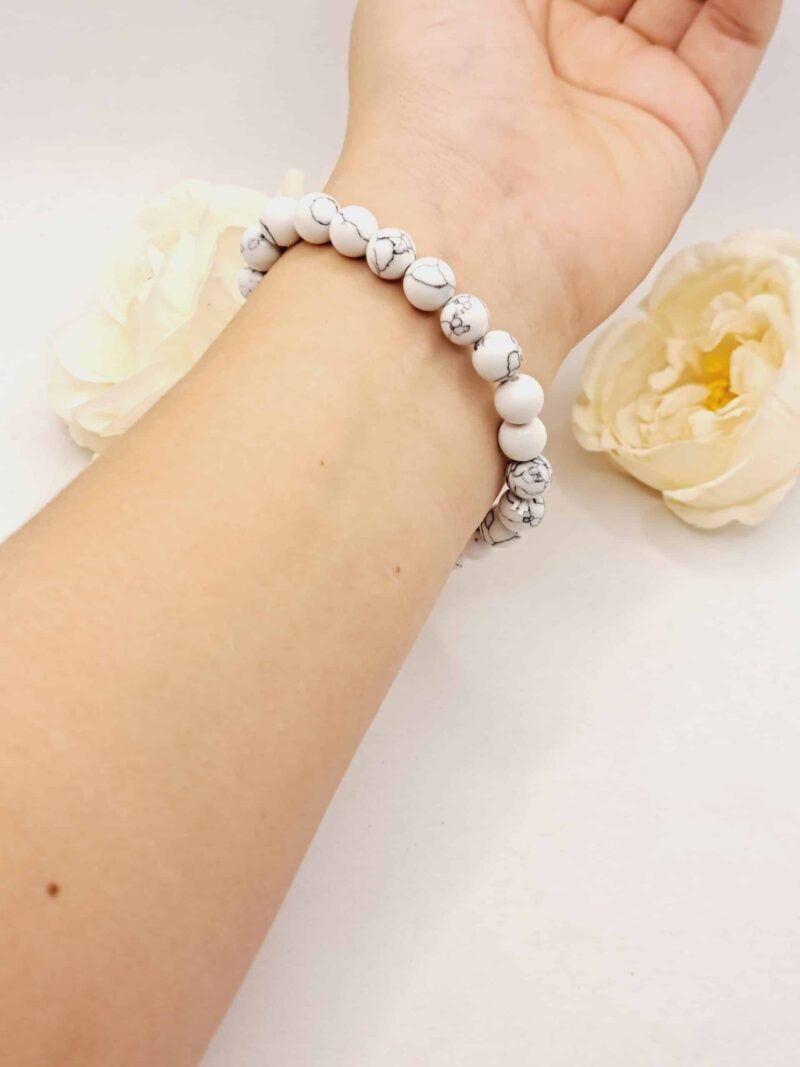 Bracelet Howlite Pierre du Discernement - Apaisant et Stabilisant - 19 cm – Image 2