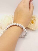 Bracelet Howlite Pierre du Discernement - Apaisant et Stabilisant - 19 cm